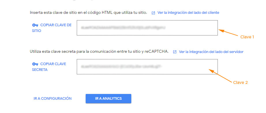 claves secretas reCaptcha