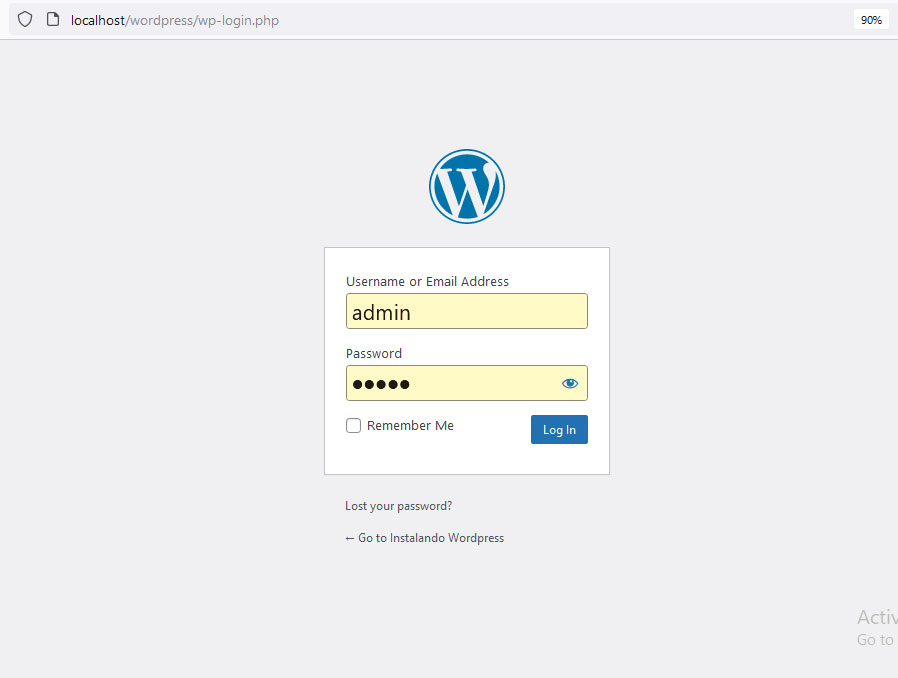 login panel de administracion wordpress