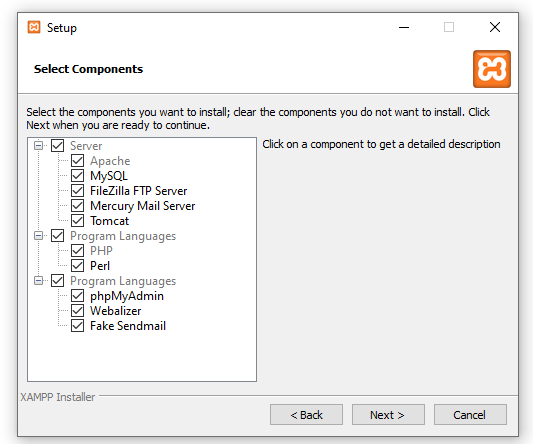 instalar y configurar xamp servidor local