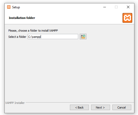 instalar y configurar xampp seleccionar ruta